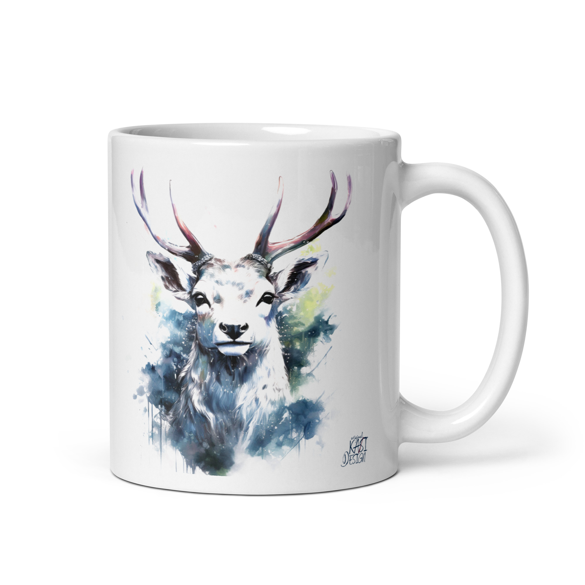Weiße, glänzende Tasse – Bild 2